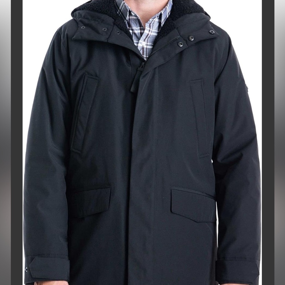 Michael Kors Men’s Otto Stadium Black Parka Coat Small